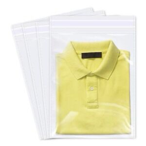 100 Pcs 10" x 13" Self Seal Clear Cellophane Bags Resealable for Clothing, Photo